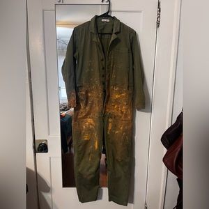 Army green Standard Jumpsuit in Cotton Twill